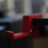 3D-Printed Red Clamp‑On Desk Headphone Hanger