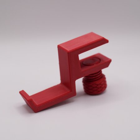 3D-Printed Red Clamp‑On Desk Headphone Hanger (1)