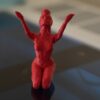 3D‑Printed Kneeling Red Arcane Sorceress (front)