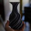 3D‑Printed Violet Helix Twist Vase