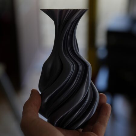 3D‑Printed Violet Helix Twist Vase