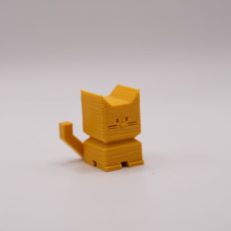 Small Yellow 3D Printed CaliCat (lf)