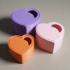 Scatole a cuore impilabili stampate in 3D - Set da 3